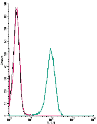 Cell surface detection of LPAR6 by indirect flow cytometry in live intact human THP-1 monocytic leukemia cells: