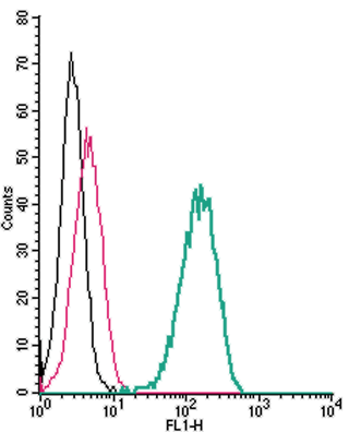 Cell surface detection of PLXNA1 by indirect flow cytometry in live intact human THP-1 monocytic leukemia cells: